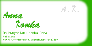 anna komka business card